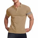 Gibz Slim-Fit Kahverengi Düz Polo Erkek T-shirt