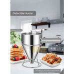 Gıda Jöle Hunisi Paslanmaz Hamur Dağıtıcı Standlı Krep ve Tatlı Porsiyonlayıcı Çelik 1.2 Lt.