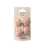 GİDEGO ACCESSORIES İkili Kelebek Fiyonk Toka, Pembe, Stil-1