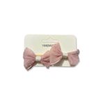 GİDEGO ACCESSORIES Pembe Mini Fiyonk Kurdele Saç Tokası, 2'li Set (Model-10)