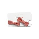 GİDEGO ACCESSORIES Pembe Mini Fiyonk Kurdele Saç Tokası, 2'li Set (Model-2)