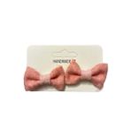 GİDEGO ACCESSORIES Pembe Mini Fiyonk Kurdele Saç Tokası, 2'li Set (Model-3)