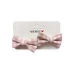 GİDEGO ACCESSORIES Pembe Mini Fiyonk Kurdele Saç Tokası, 2'li Set (Model-5)