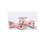 GİDEGO ACCESSORIES Pembe Mini Fiyonk Kurdele Saç Tokası, 2'li Set (Model-8)