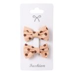 GİDEGO ACCESSORIES Puantiyeli Fiyonk Klipsli Toka, Somon, Tek Ebat