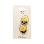 GİDEGO ACCESSORIES Vintage Çiçekli Saçsız Bebek Tokası, Sarı