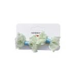 GİDEGO ACCESSORIES Yeşil Mini Fiyonk Kurdele Saç Tokası, 2'li Set (Model-1)