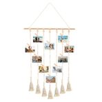 GIDWRIY 30 mandallı ahşap fotoğraf duvarı, fotoğraf asma fikirleri, fotoğraf asma makrome, Boho dekoratif fotoğraf duvarı, fotoğraf perdesi, fotoğraf çerçevesi, polaroid için ipli, duvar halısı