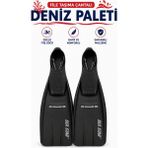 Giffy Deniz Paleti Yüzücü Paleti File Çantalı Profesyonel Yüzme Paleti Dalış - Tüm Bedenler - 44 - 46 - Siyah