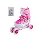 Giffy F-Sports Pembe Ayarlabilir 2+2 Işıklı Metal Alıştırma Pateni Çanta