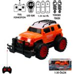 Giffy Oyuncak 1:20 Uzaktan Kumandalı Pilli Full Fonksiyon Işıklı Drift Atabilen Offroad Yüksek Teker Araba Jeeep - Turuncu