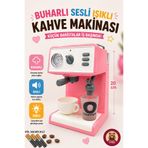giffy Oyuncak Buharlı Sesli Işıklı Kahve Makinesi Pilli Gerçekçi Su Akışlı Renk Değiştiren Bardaklı Mini Barista Seti