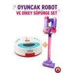giffy Oyuncak Robot Süpürge ve Dikey Süpürge Seti Işıklı Sesli Gerçek Süpürme Özellikli 4 Farklı Kullanım Kombinasyonlu Temizlik Oyuncağı