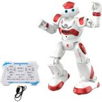Giffy Oyuncak Uzaktan Kumandalı El Sensörlü Akıllı Robot Şarjlı LED Işıklı Sesli Müzikli Moonwalk Dans (Mavi-Kırmızı)