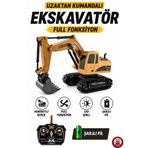 giffy Oyuncak Uzaktan Kumandalı Şarjlı Ekskavatör Oyuncak Kepçe Full Fonksiyon LED Işıklı Paletli İş Makinesi