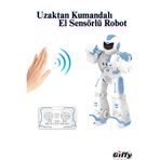 giffy Oyuncak Uzaktan Kumandalı ve El Sensörlü Şarjlı Led Işık Moonwalk Yürüyen Akıllı Robot 19 Fonksiyon