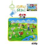 giffy Sesli Işıklı Dokunmatik Bebekler Ve Çocuklar İçin Oyun Aktivite Halısı 40x60 CM Pilli