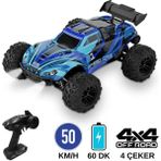 Giffy Uzaktan Kumandalı 50 Km/hız Yapan Rc Araba, Suv 4x4 Full Iç Metal Kasa Şarjlı Fonksiyonlu Dev Araba Mor ve Mavi