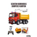 giffy Uzaktan Kumandalı Damperli Kamyon Full Fonksiyon Şarjlı İş Makinesi Kamyonet 5 Mod Ses Efekt Işıklı