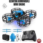 Giffy Uzaktan Kumandalı Mini Drone Işıklı Şarjlı Takla Atabilen 360° Dönüş Yapabilen Otomatik Iniş Kalkış Hobi Drone 8-10 Dakika Kullanım Süresi - Mavi