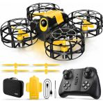 Giffy Uzaktan Kumandalı Mini Drone Işıklı Şarjlı Takla Atabilen 360° Dönüş Yapabilen Otomatik Iniş Kalkış Hobi Drone 8-10 Dakika Kullanım Süresi - Sarı
