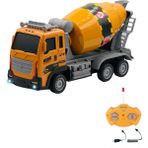 Giffy Uzaktan Kumandalı Şarjlı Full Fonksiyon Işıklı Inşaat Makineleri 27 Mhz 1:16 Ölçek (Kepçe-Kamyon-Vinç-Beton Mikseri) - Siyah - Sarı
