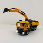 Giffy/Oyuncak İş Makinesi Sesli Işıklı Çek Bırak Vinç, Kule Vinç ve Kepçe 30 Cm Aksesuarlı Kapıları Açılan (Kepçe)