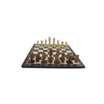 Gift Home Büyük Boy 37x37 cm Ahşap Satranç Takımı ve Ceviz Desenli Tahtası