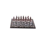 Gift Home Büyük Boy Metal Osmanlı Bizans Satranç Takımı Antik Ve Sedef Desenli Mdf Ahşap Satranç Tahtası (37x3