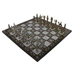 Gift Home Metal Mısır 43x43 cm Satranç Takımı Parlak ve Katlanır Sedef Desenli MDF Ahşap Satranç Tahtası