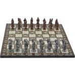 Gift Home Metal Satranç Takımı Battal Osmanlı-Bizans Antik Kat Sedef Desenli Satranç Tahtası