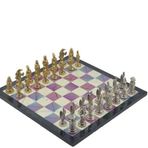 Gift Home Metal Satranç Takımı Büyük Osmanlı-Bizans Parlak Taş ve Bahar Desenli Satranç Tahtası