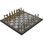 Gift Home Metal Satranç Takımı Büyük Pegasus Figürlü Parlak ve Sedef Desenli Satranç Tahtası