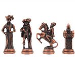 Gift Home Sadece Satranç Tahtası İsteyene Battal Metal Antik İspanyol Figürlü Satranç Taşı