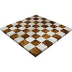 Gift Home Sadece Tahta İsteyene 37x37 cm Karamel-Krem Deri Kaplama MDF Ahşap Satranç Tahtası