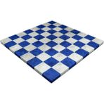 Gift Home Sadece Tahta İsteyene 37x37 cm Mavi-Krem Deri Kaplama MDF Ahşap Satranç Tahtası