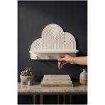 GIFT MALL Modern Geometrik Dalga Desenli Duvar Rafı Ve Askılı Anahtarlık