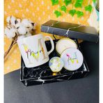 Gift Moda Kişiye Özel Harf Tasarımlı Kupa Kokulu Tenek Mum Ve Altınyaldızlı Melek Kar Küresi Set