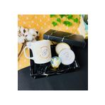 Gift Moda Kişiye Özel Harfli Gold Çiçek Tasarımlı Kupa Kokulu Tenek Mum Ve Altınyaldızlı Melek Kar Küresi Set