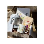 Gift Moda Kişiye Özel Harfli Sert Kapaklı Defter Kupa French Press Ve Filtre Kahve Hediye Seti