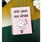 Gift Moda Sütü Çilekli Seni Sürekli Tasarımlı Konuşan Ajanda