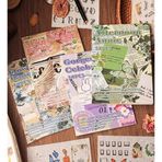 Gift Moda Vintage Temalı Sticker Kitabı - 24 Sayfa Scrapbook Etiket Seti