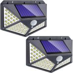 Gift Palace 100 Ledli Solar Güneş Enerjili Hareket Sensörlü Bahçe Balkon Garaj Ev Aydınlatma Lambası 2 Adet - Siyah