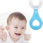 Gift Palace Silikon Çocuk Diş Fırçası U Şeklinde Mavi 0-6 Yaş Bebek Diş Fırçası 1 Adet