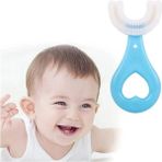 Gift Palace U Şekilli Silikon Mavi Çocuk Diş Fırçası 0-6 Yaş Bebek Diş Fırçası - 2-6 yaş