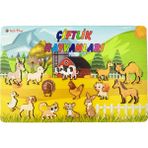 Gift Plus Katmanlı Çocuk Eğitici Oyuncak Bultak Yapboz Puzzle (25X40) - Çiftlik Hayvanları