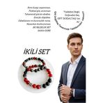 Gift Selections Gerçek Doğaltaş Kırmızı Akik , Lav Taşı . Hematit Koruyucu Doğaltaş Bileklik