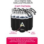 Giftcrea Kişiye Özel Kılıflı Cam Matara , Özelleştirilebilir 10LU Kılıflı Cam Matara 470 ml Borosilikat