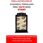 Giftcrea Özelleştirilebilir Çift Taraflı Pleksi Masa Üstü Menü Standı – Kurumsal Firmalara Özel Set - 1 Adet