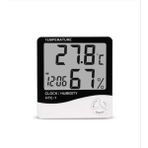 Gifted Dijital Termometre Sıcaklık ve Nem Ölçer Masa Saati Alarm - 105 x 98 x 24 - Termometre, Nem ölçer, Saat, Alarm